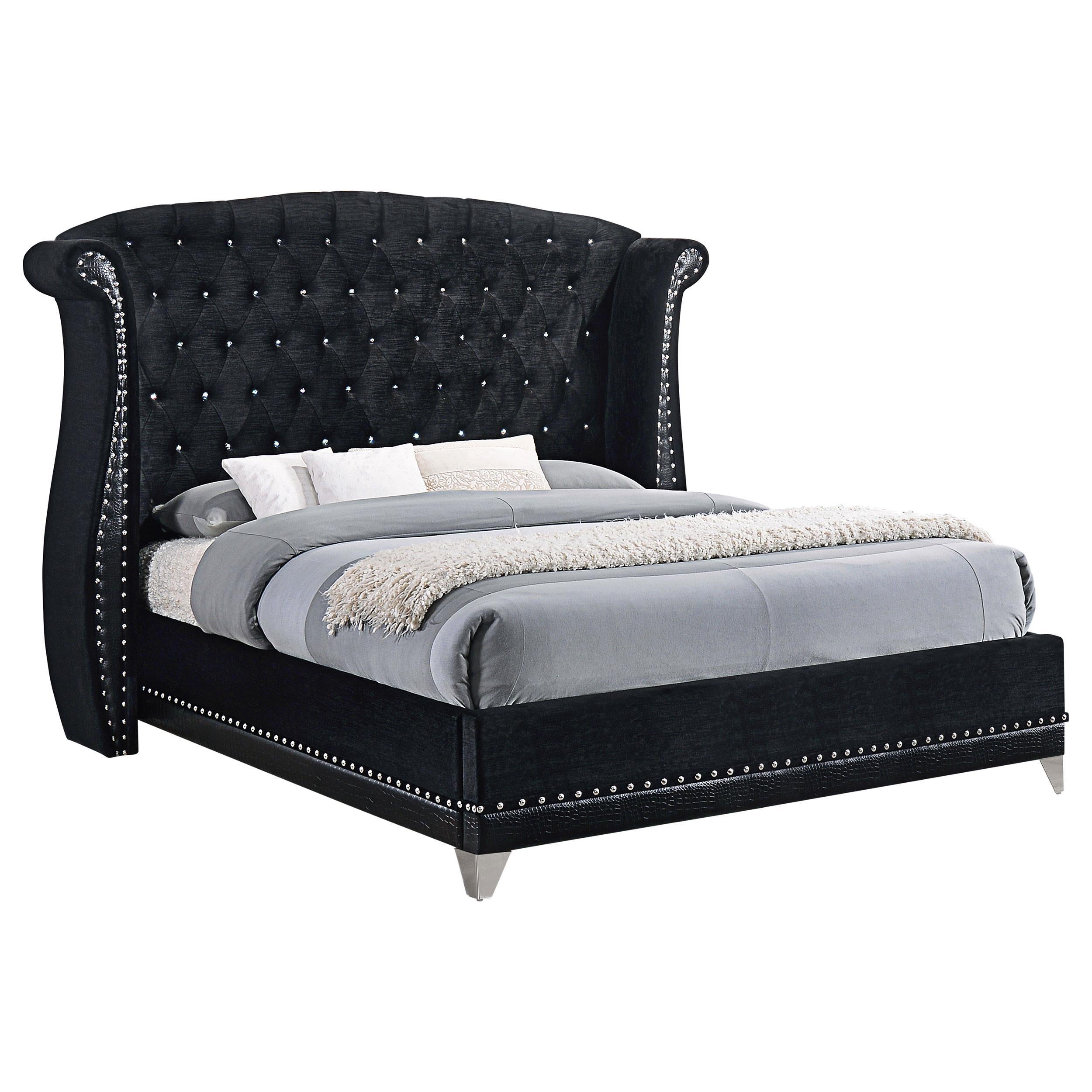 Barzini California King, E.King, & Queen Tufted Upholstered Bed Black image