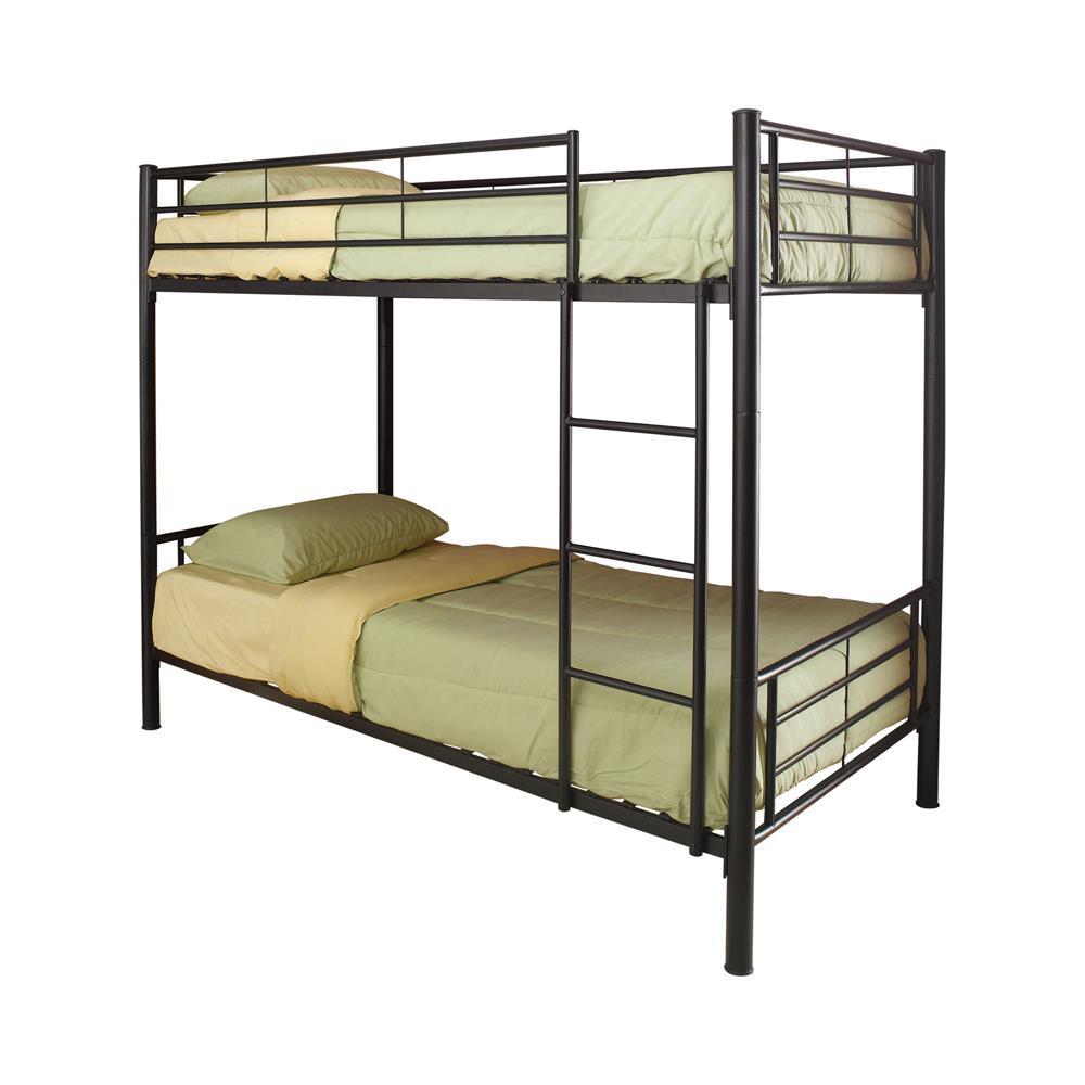 Denley Black Metal Twin Over Twin Bunk Bed - Furnish 4 Less 98 (NY)*