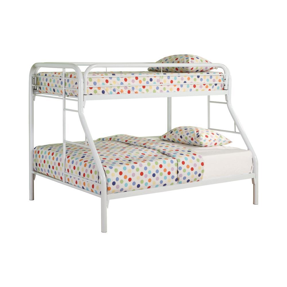 Morgan  Twin over Full White Bunk Bed - Furnish 4 Less 98 (NY)*