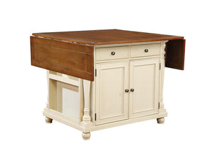 Slater Country Cherry and White Kitchen Island - Furnish 4 Less 98 (NY)*