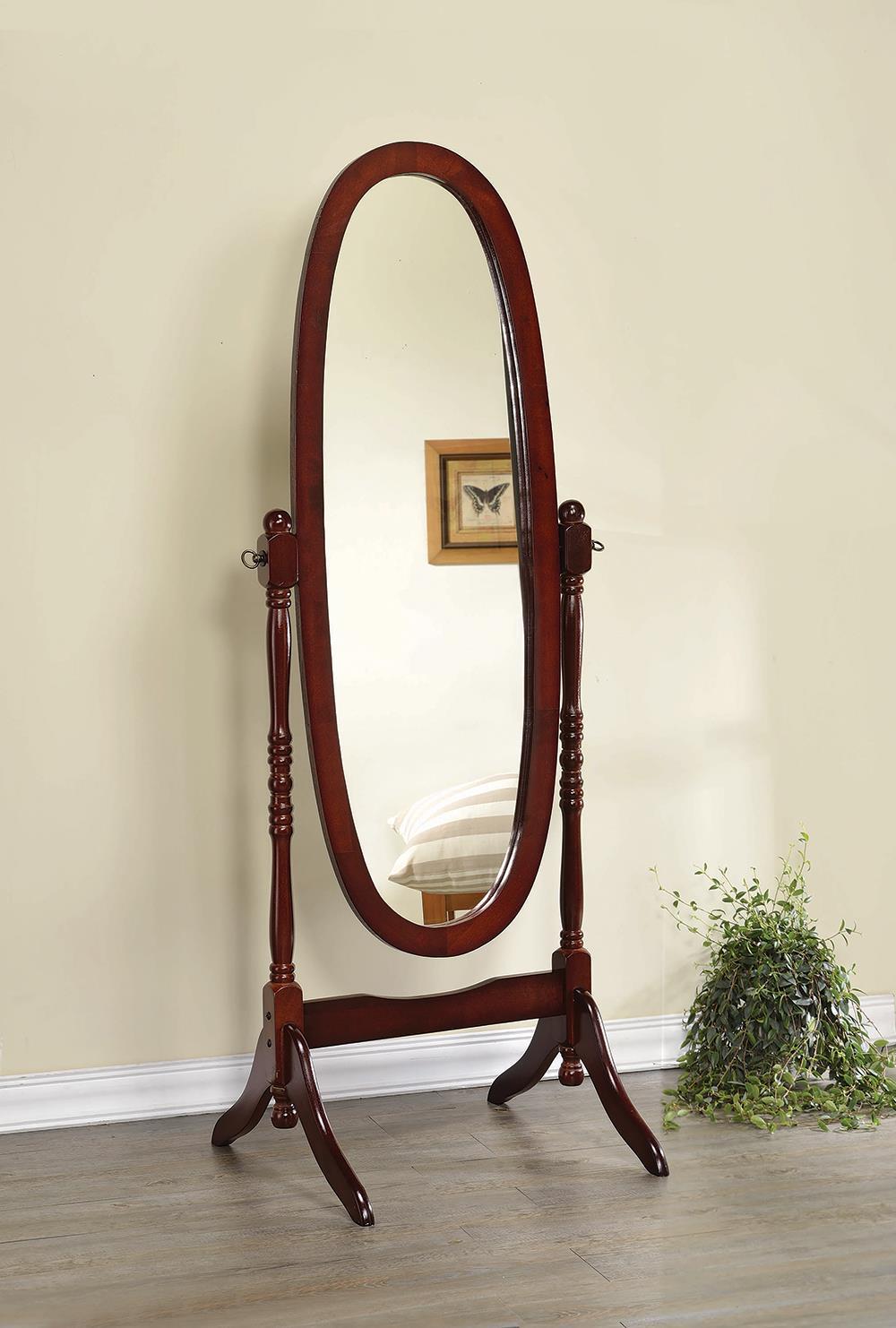 Traditional Warm Brown Floor Mirror - Furnish 4 Less 98 (NY)*