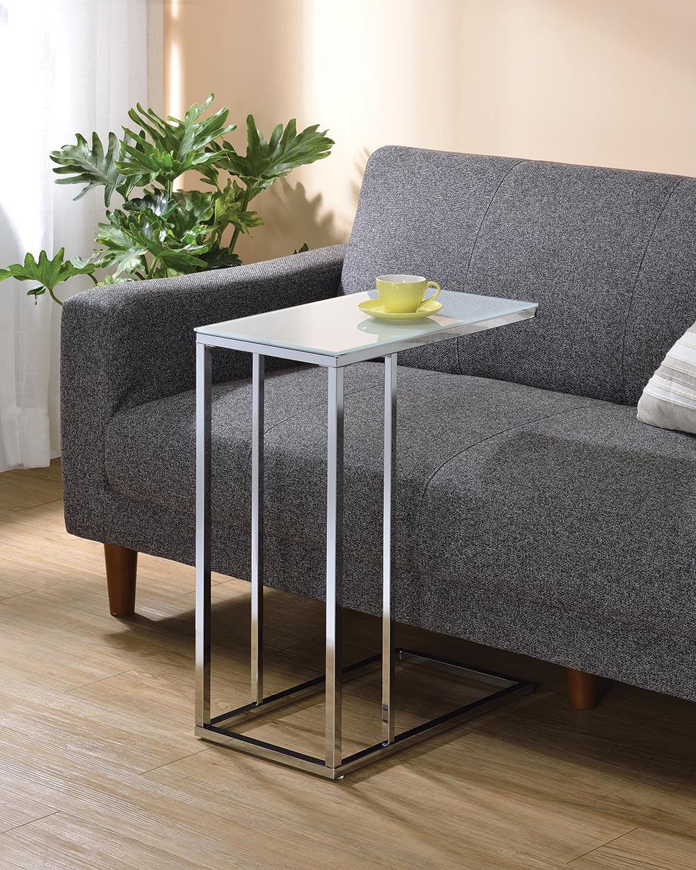 Transitional Chrome Snack Table - Furnish 4 Less 98 (NY)*