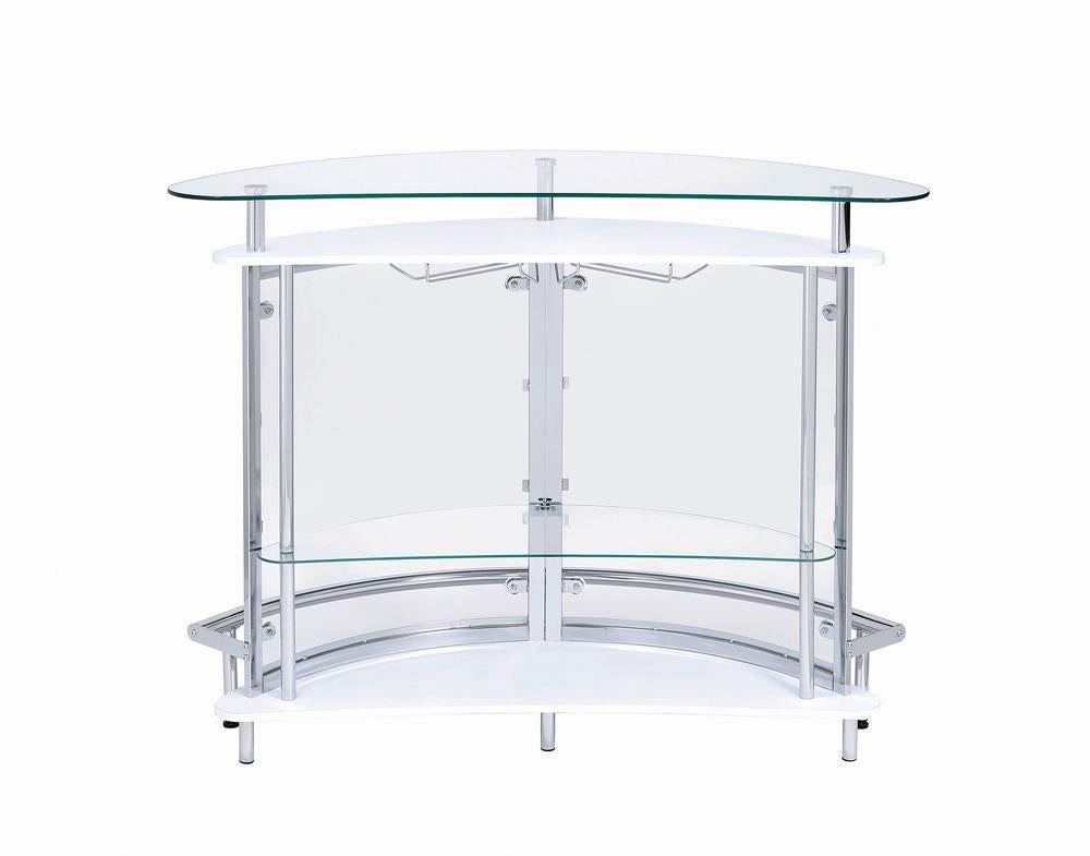 Glass and Chrome Bar Unit - Furnish 4 Less 98 (NY)*