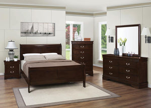 Louis Philippe Cappuccino Eastern King Sleigh Bed - Furnish 4 Less 98 (NY)*