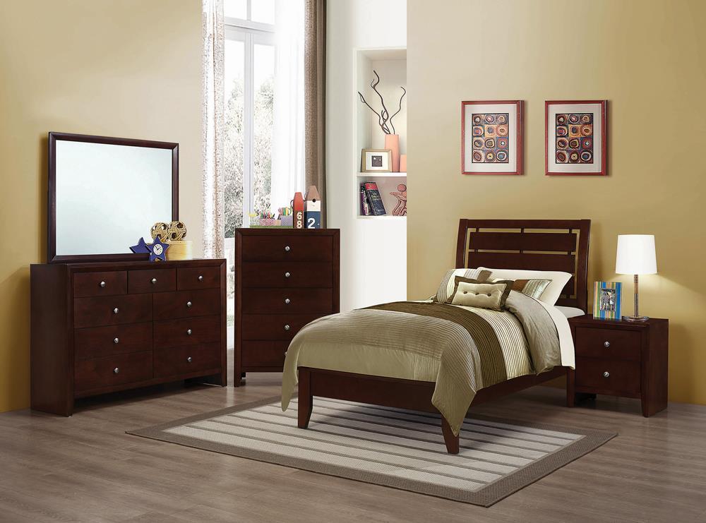 Serenity Twin Bed Rich Merlot - Furnish 4 Less 98 (NY)*