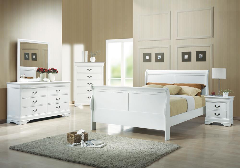 Louis Philippe Traditional Youth White Full Bed - Furnish 4 Less 98 (NY)*