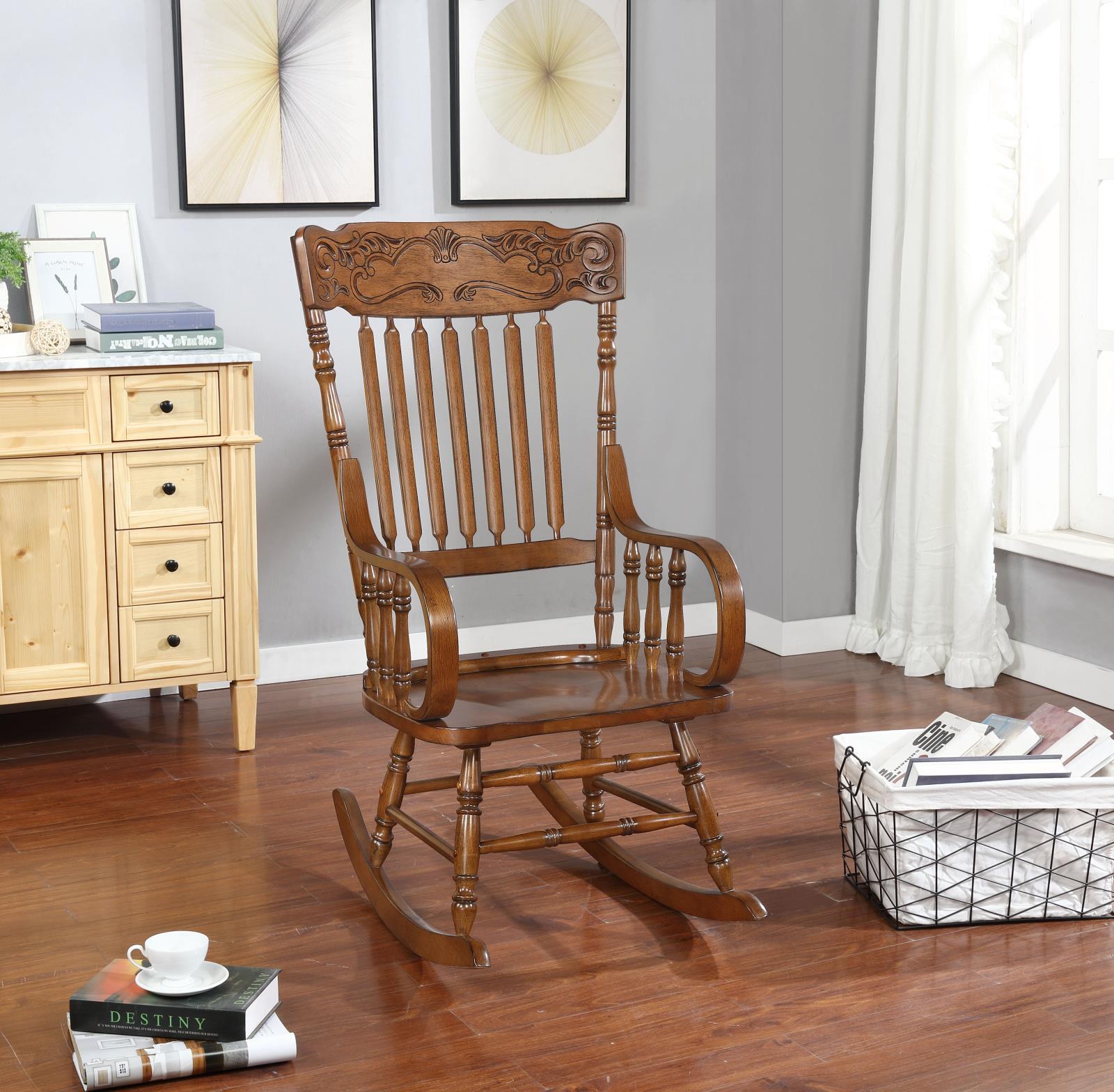 Traditional Wooden Rocking Chair - Furnish 4 Less 98 (NY)*