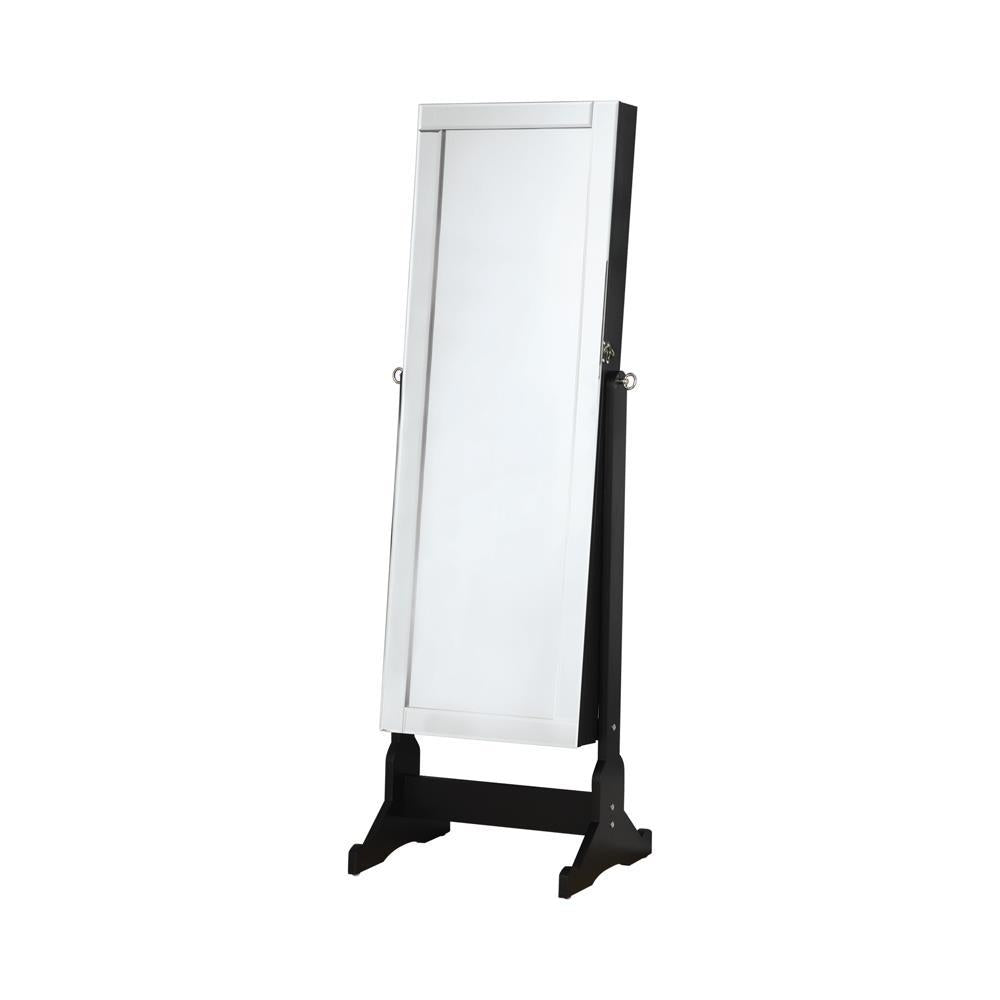 Transitional Black Cheval Mirror and Jewelry Armoire - Furnish 4 Less 98 (NY)*