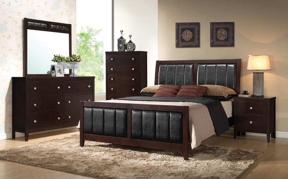 Carlton Transitional Cappuccino Queen Bed - Furnish 4 Less 98 (NY)*