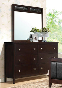 Carlton Black Upholstered Dresser Mirror - Furnish 4 Less 98 (NY)*