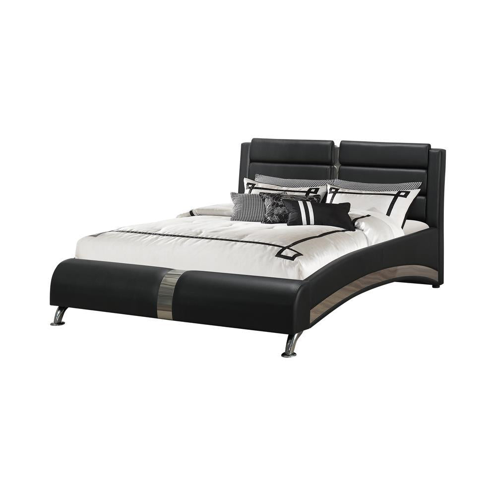 Havering Contemporary Black and White Upholstered Eastern King Bed - Furnish 4 Less 98 (NY)*