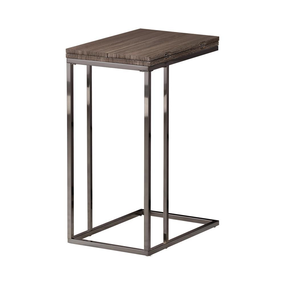 Transitional Black Nickel Snack Table - Furnish 4 Less 98 (NY)*