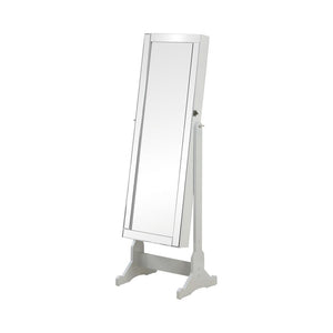 Transitional Dove Grey Cheval Mirror Armoire - Furnish 4 Less 98 (NY)*