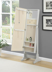 Transitional Dove Grey Cheval Mirror Armoire - Furnish 4 Less 98 (NY)*