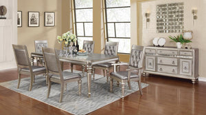 Bling Game Hollywood Glam Metallic Platinum Dining Table - Furnish 4 Less 98 (NY)*