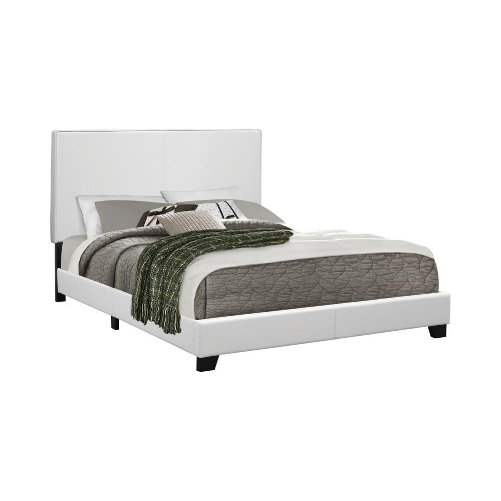 Mauve Upholstered Platform White Full Bed - Furnish 4 Less 98 (NY)*