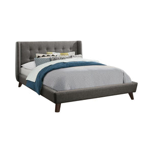 Carrington Grey Upholstered Full Bed - Furnish 4 Less 98 (NY)*