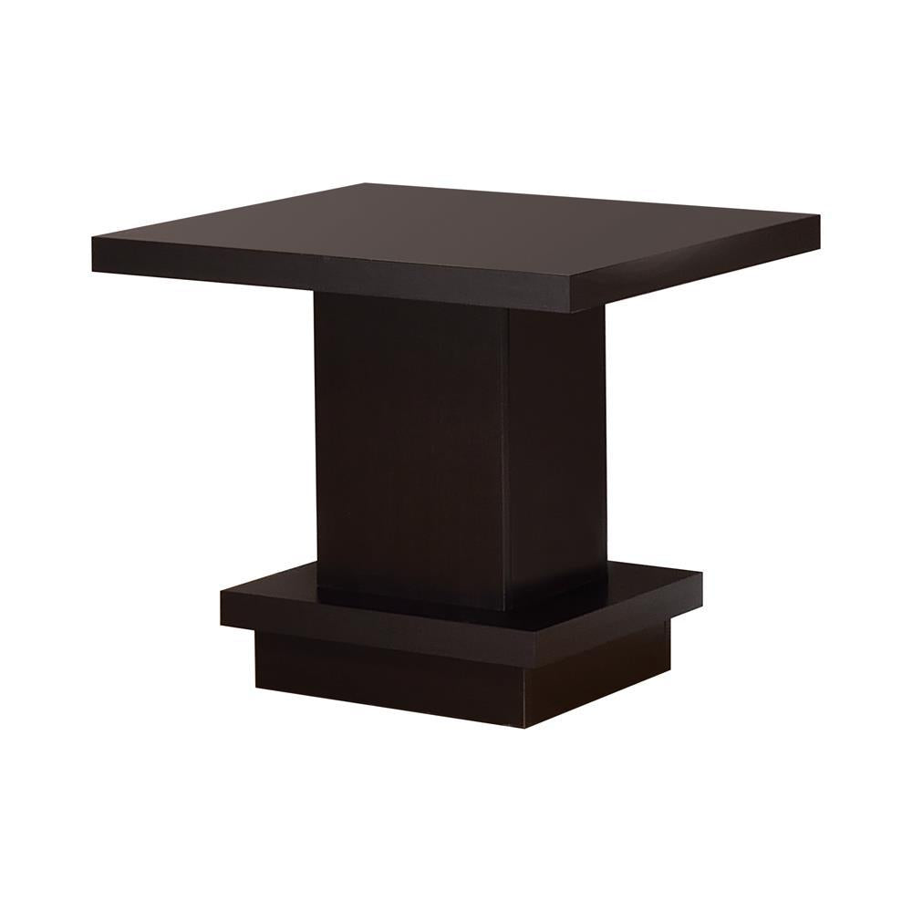 Reston Pedestal Square End Table Cappuccino