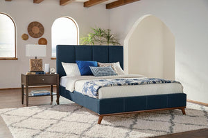 Charity Blue Upholstered King Bed - Furnish 4 Less 98 (NY)*