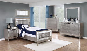 Leighton Contemporary Metallic Twin Bed - Furnish 4 Less 98 (NY)*