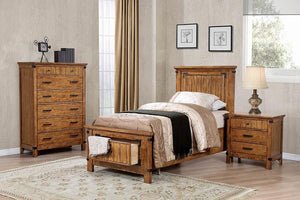 Brenner Rustic Honey Twin Bed - Furnish 4 Less 98 (NY)*