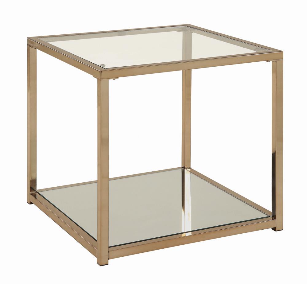 Calantha Modern Chocolate Chrome End Table - Furnish 4 Less 98 (NY)*