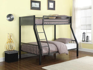 Meyers Traditional Grey Twin over Full Bunk Bed - Furnish 4 Less 98 (NY)*