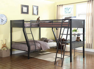 Meyers Traditional Grey Twin over Full Bunk Bed - Furnish 4 Less 98 (NY)*