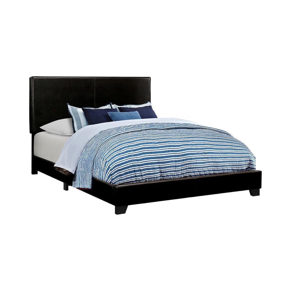 Dorian Black Faux Leather Upholstered Queen Bed - Furnish 4 Less 98 (NY)*