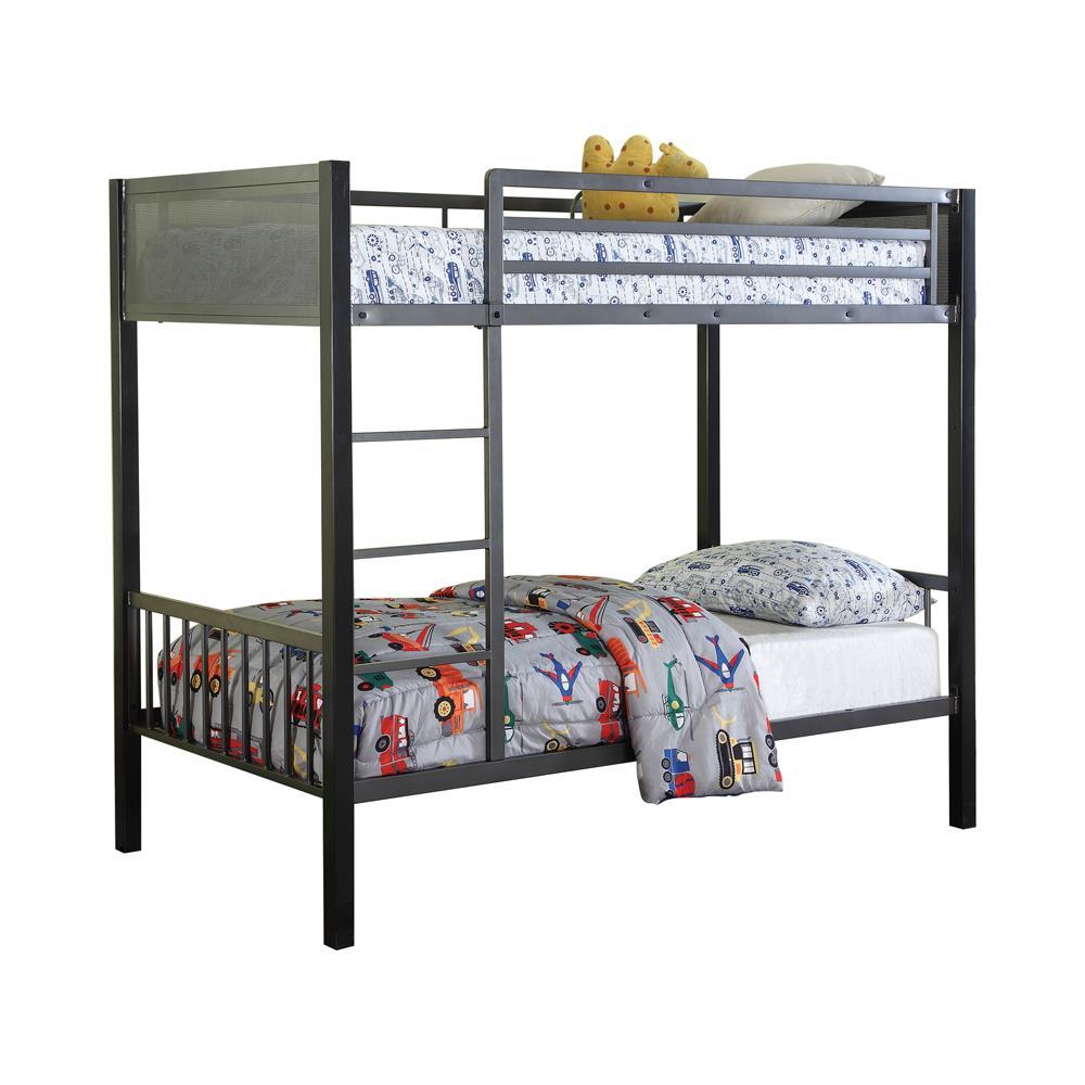 Meyers Traditional Grey Twin over Twin Bunk Bed - Furnish 4 Less 98 (NY)*