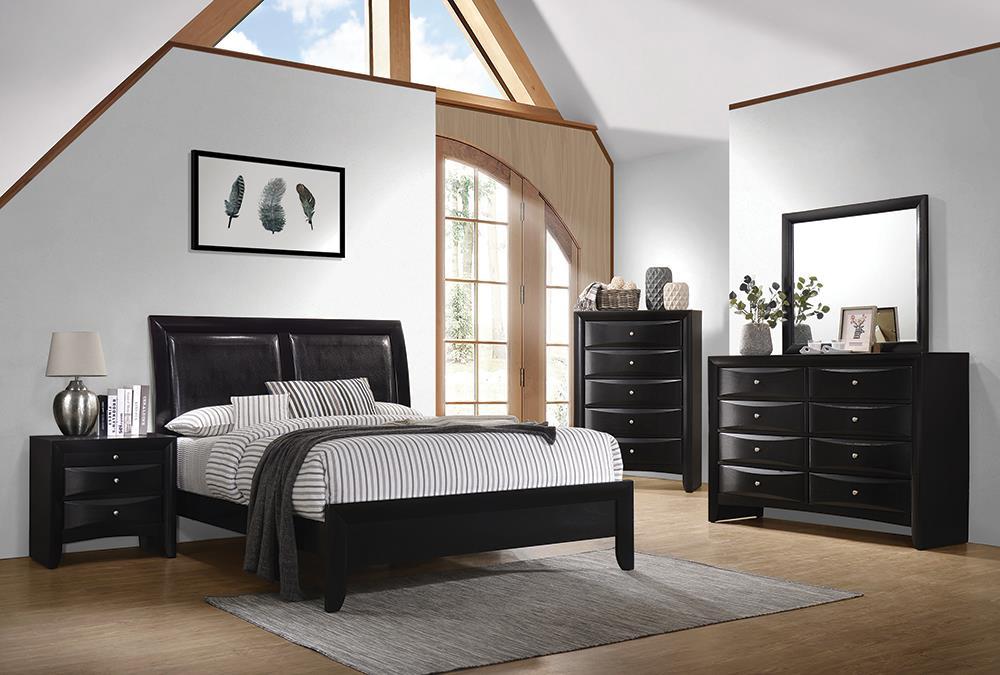 Briana Black Transitional Queen Bed - Furnish 4 Less 98 (NY)*