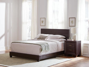 Dorian Brown Faux Leather Upholstered Full Bed - Furnish 4 Less 98 (NY)*