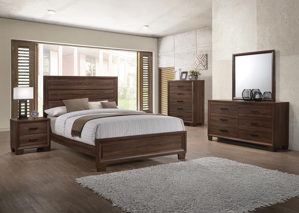 Brandon Transitional Medium Brown Queen Bed - Furnish 4 Less 98 (NY)*