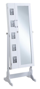 Transitional White Jewelry Cheval Mirror - Furnish 4 Less 98 (NY)*