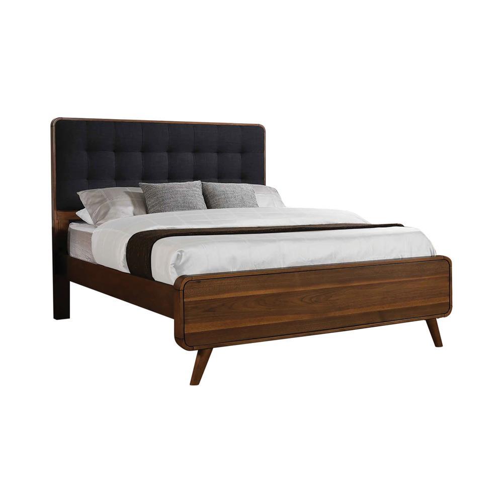 Robyn Mid Century Modern Dark Walnut California King Bed - Furnish 4 Less 98 (NY)*