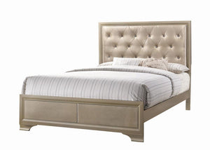 Beaumont Transitional Champagne Queen Bed - Furnish 4 Less 98 (NY)*