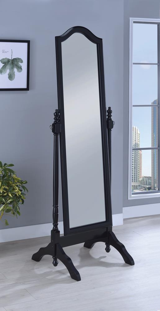 Transitional Black Cheval Mirror - Furnish 4 Less 98 (NY)*