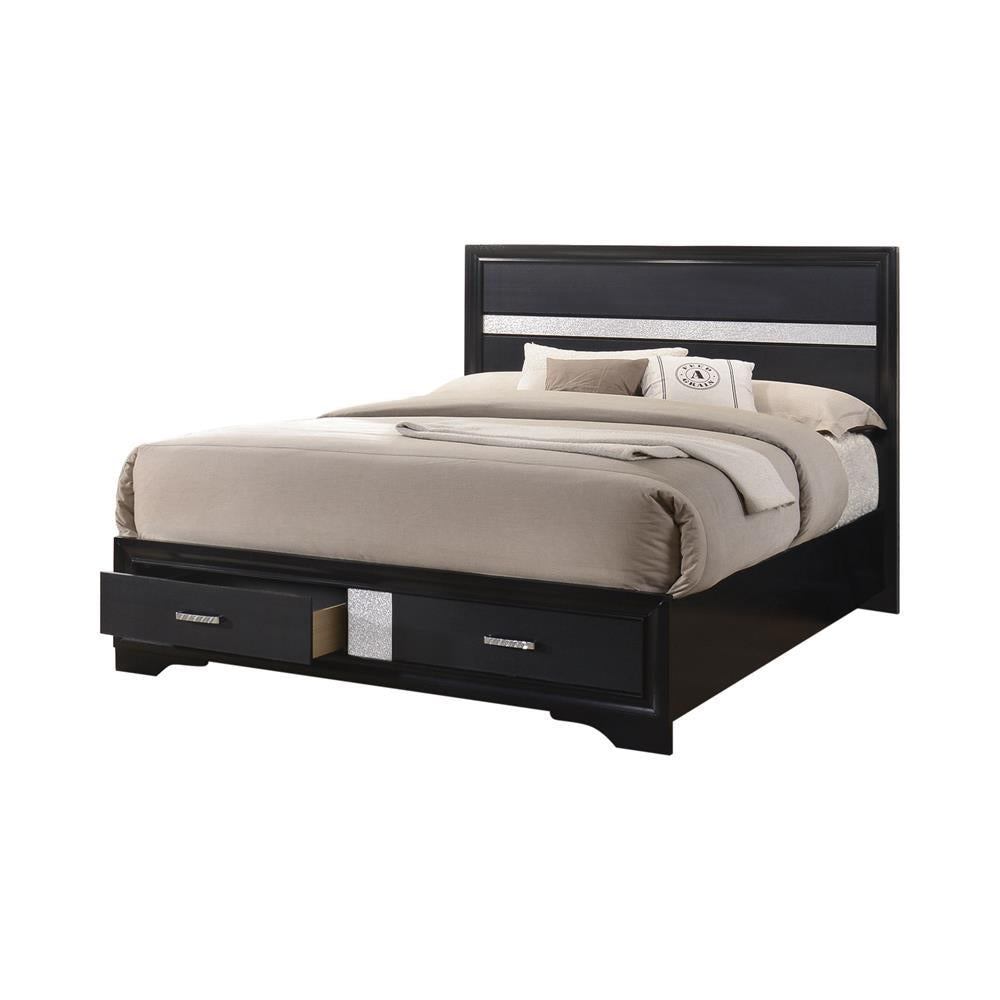 Miranda Contemporary Black Eastern King Bed - Furnish 4 Less 98 (NY)*