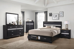Miranda Contemporary Black California King Bed - Furnish 4 Less 98 (NY)*