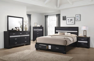 Miranda Contemporary Black Queen Bed - Furnish 4 Less 98 (NY)*