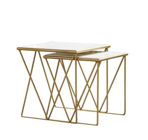 Modern Marble and Gold Nesting Tables - Furnish 4 Less 98 (NY)*