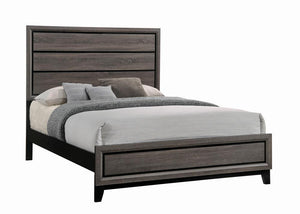 Rustic Grey Oak Eastern King Bed - Furnish 4 Less 98 (NY)*