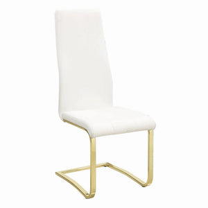 Chanel Modern White and Rustic Brass Side Chair - Furnish 4 Less 98 (NY)*