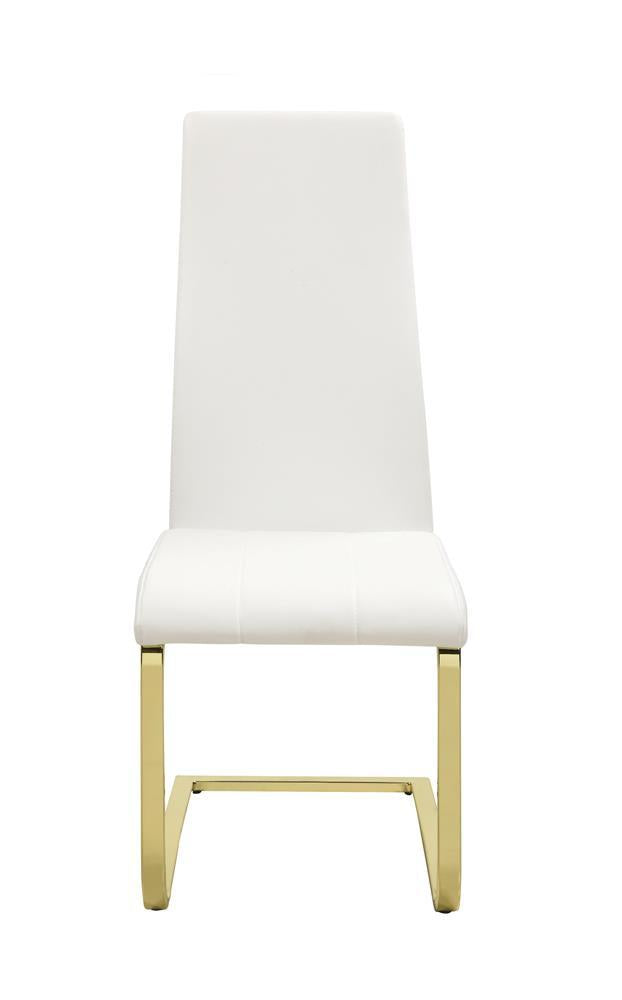 Chanel Modern White and Rustic Brass Side Chair - Furnish 4 Less 98 (NY)*