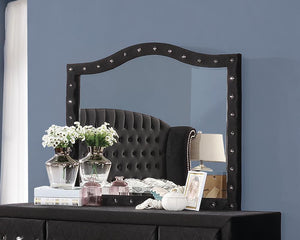 Deanna Contemporary Black and Metallic Mirror - Furnish 4 Less 98 (NY)*