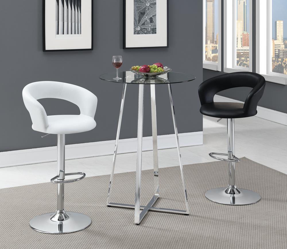 G120346 Contemporary Chrome and Black Bar Stool - Furnish 4 Less 98 (NY)*