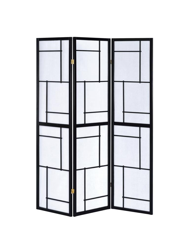 G900102 Contemporary Black Three Panel Screen - Furnish 4 Less 98 (NY)*