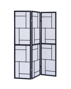 G900102 Contemporary Black Three Panel Screen - Furnish 4 Less 98 (NY)*