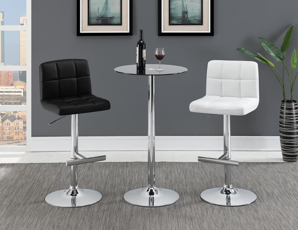 G102554 Contemporary Black and Chrome Adjustable Bar Stool - Furnish 4 Less 98 (NY)*