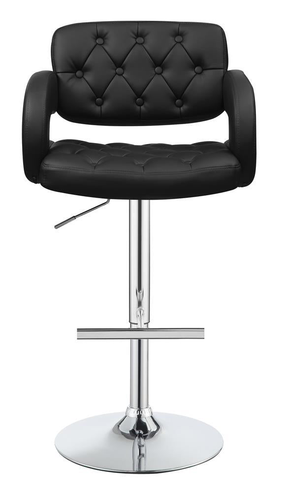 G102555 Contemporary Black Faux Leather Adjustable Bar Stool - Furnish 4 Less 98 (NY)*